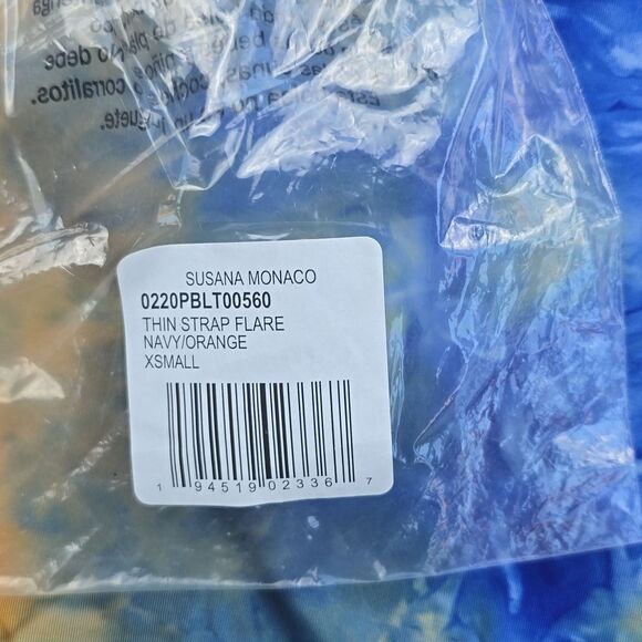 Susana Monaco -1523 NWT Tie Dye Multicolor Orange Blue Tank Top Women's XS - Picture 5 of 10